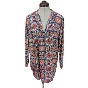 VICTORIAS SECRET Medina Print Long Sleeve Shirt‎ Tunic Top Purple S/P